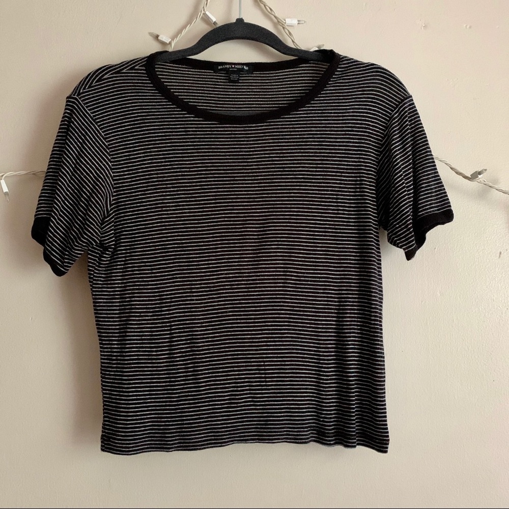 Brandy Melville Black Striped T shirt